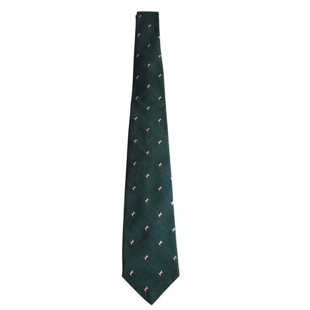 Vintage Robert Talbott Necktie Mallard Ducks Wool Silk Nordstrom England Made